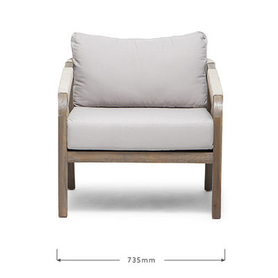 Seilwebe Sofa Patio Set AJUNION Teakholzrahmen Außenmöbel für Strandgärten