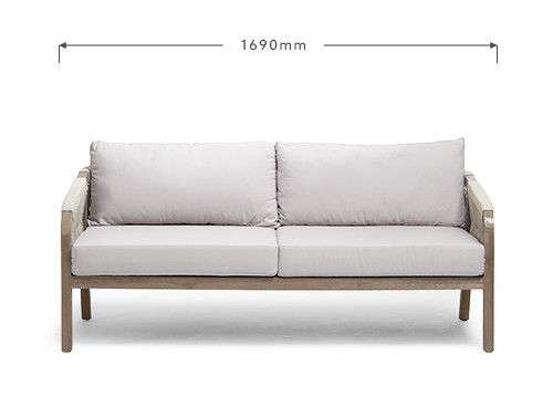 Seilwebe Sofa Patio Set AJUNION Teakholzrahmen Außenmöbel für Strandgärten