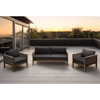 Garten Set AJUNION Luxus Teakholz Außenmöbel Lounge Set Modernes Polyester Seil Terrasse Set