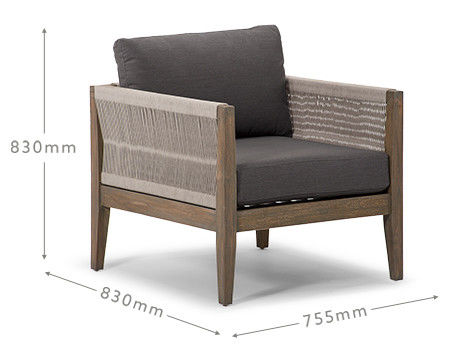 Garten Set AJUNION Luxus Teakholz Außenmöbel Lounge Set Modernes Polyester Seil Terrasse Set