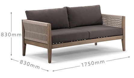 Garten Set AJUNION Luxus Teakholz Außenmöbel Lounge Set Modernes Polyester Seil Terrasse Set