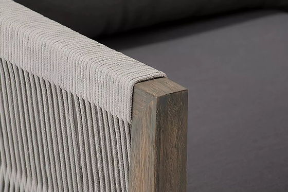 Garten Set AJUNION Luxus Teakholz Außenmöbel Lounge Set Modernes Polyester Seil Terrasse Set