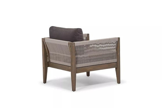 Garten Set AJUNION Luxus Teakholz Außenmöbel Lounge Set Modernes Polyester Seil Terrasse Set