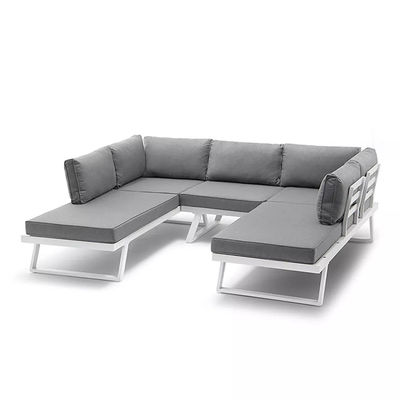 Moderne Aluminiumrahmen Terrassenmöbel Sonnenliegen für Gartensofa Sektionslounge Set