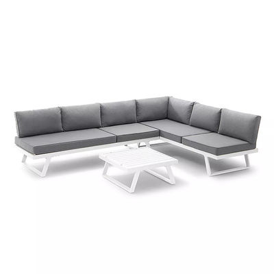 Moderne Aluminiumrahmen Terrassenmöbel Sonnenliegen für Gartensofa Sektionslounge Set