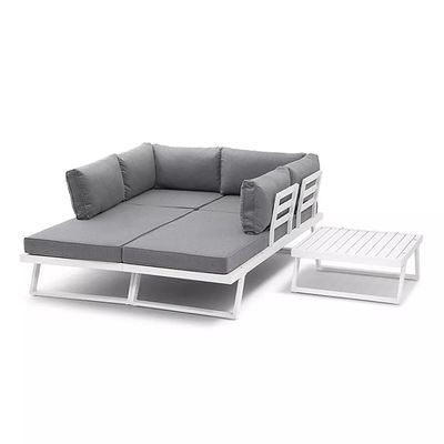 Moderne Aluminiumrahmen Terrassenmöbel Sonnenliegen für Gartensofa Sektionslounge Set
