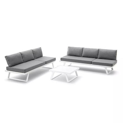 Moderne Aluminiumrahmen Terrassenmöbel Sonnenliegen für Gartensofa Sektionslounge Set