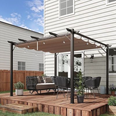 Verwandeln Sie Ihren Hinterhof in einen entspannenden Ort mit AJUNION Aluminium Patio Pergola