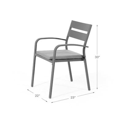 Aluminium-Outdoor-Essensatz für 4 Personen Rundtisch und Sessel Gartenmöbel