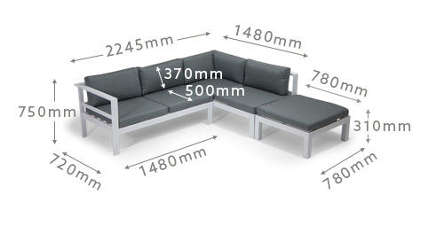 Modern Design Aluminium Patio Möbel Set mit verstellbarem Tisch und Esszimmer Set