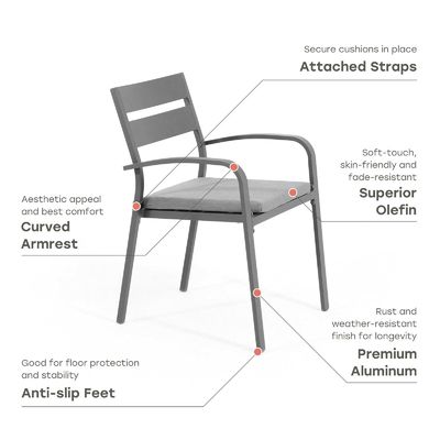 AJUNION X-Form Outdoor Dining Set für Restaurant 76"D x 36"W x 30'H Tischgröße