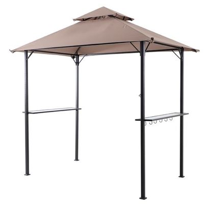 Außen-Patio Grill Gazebo Zelt AJUNION 5x8 Doppelgeschicht BBQ Baldachin mit Stahlrahmen