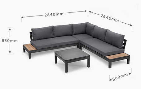 Y Postverpackung AJUNION Moderne Luxus Gartenmöbel L-Form Sektionslounge Set