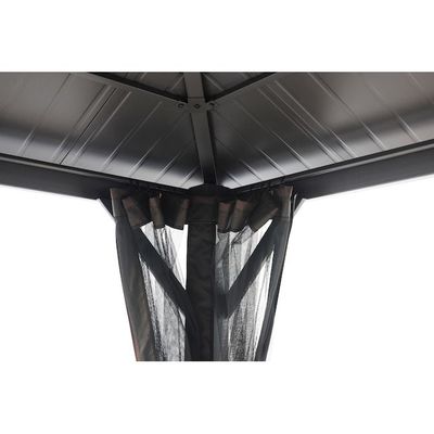 Polyestergewebe AJUNION 10x10ft galvanisiertes Stahldoppeldechdach Pavillon mit Reißverschluss