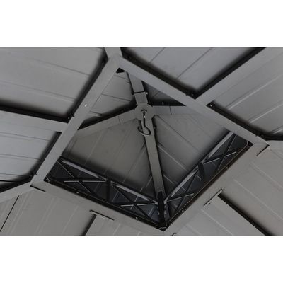 Polyestergewebe AJUNION 10x10ft galvanisiertes Stahldoppeldechdach Pavillon mit Reißverschluss