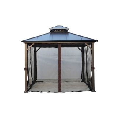 Polyestergewebe AJUNION 10x10ft galvanisiertes Stahldoppeldechdach Pavillon mit Reißverschluss