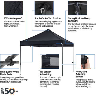 Außenstrand Sonnenschirm Gazebo Zelt D300 x W300 x H341cm Pop Up Baldachin mit Sandbeutel