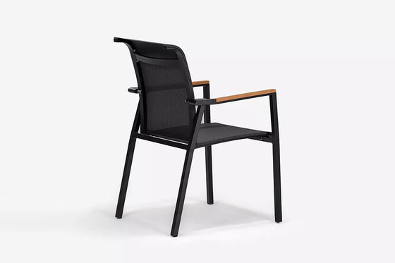 Stackbare Stühle und verlängerbarer Tisch AJUNION Aluminium-Esszet für Terrasse oder Garten