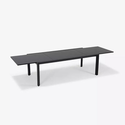 Stackbare Stühle und verlängerbarer Tisch AJUNION Aluminium-Esszet für Terrasse oder Garten