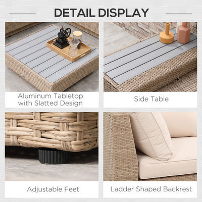 Freizeit Outdoor-Patio-Möbel modernes Design Wicker Rattan Ecksofa Set für den Garten