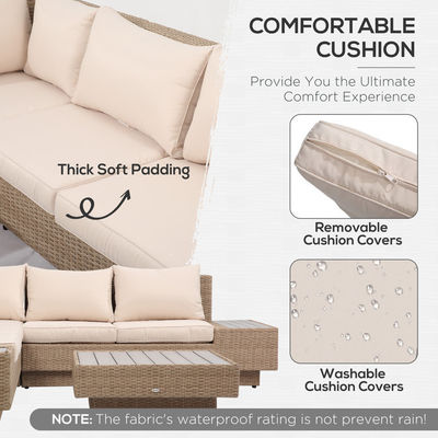 Freizeit Outdoor-Patio-Möbel modernes Design Wicker Rattan Ecksofa Set für den Garten