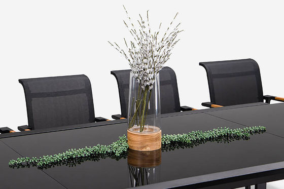 Verlängerbares Terrassen-Set L 336,5 x W 107,5 x H 75cm AJUNION Aluminium-Esstisch im Freien