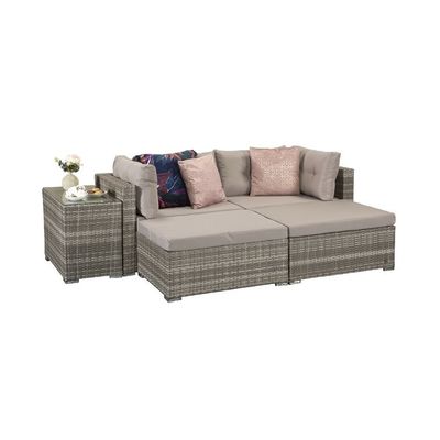 Außenlounge mit Metallrahmen AJUNION Rattan Gartenmöbel W52 x D56 x H87cm