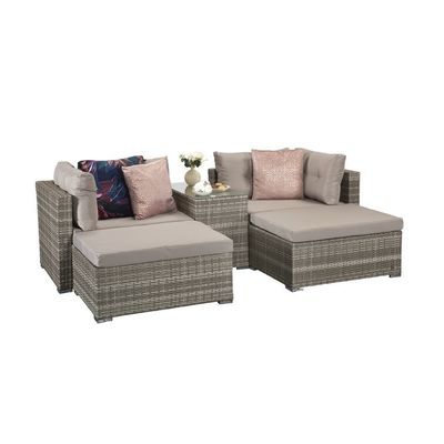 Außenlounge mit Metallrahmen AJUNION Rattan Gartenmöbel W52 x D56 x H87cm