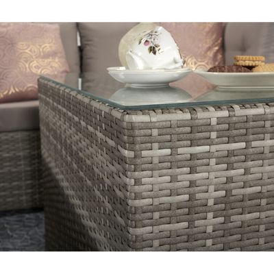 Außenlounge mit Metallrahmen AJUNION Rattan Gartenmöbel W52 x D56 x H87cm
