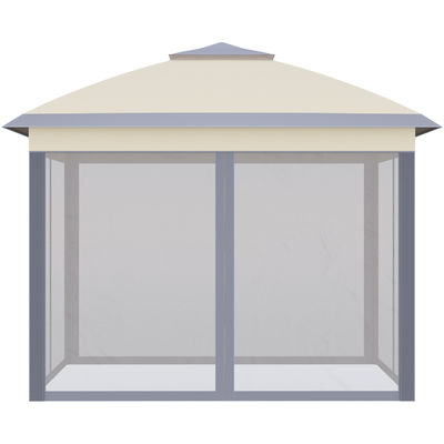 Rottfest L330 x W330 x H288cm AJUNION Garten Gazebo Außendachdachschatten Pop-up Zelt