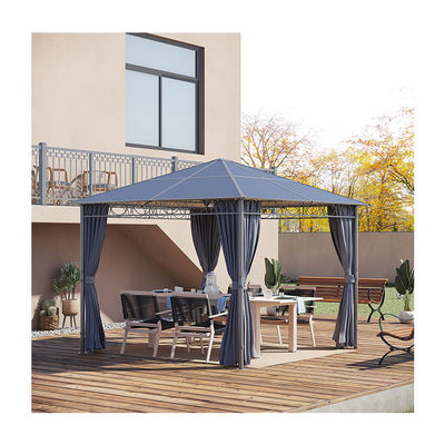 Stahlrahmen AJUNION Außenwasserdichtes Dachdach Schutzhütte Pavillon mit Polycarbonatdach