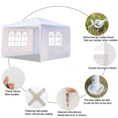 Pulverbeschichtung AJUNION 10' x 20' Außenzelt Dachdach Gazebo Pavillon für Hochzeitsfeier