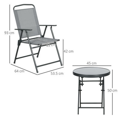 Tragbare Klappstuhl Balkon Möbel Bistro Set Gartenstuhl AJUNION Metall Outdoor