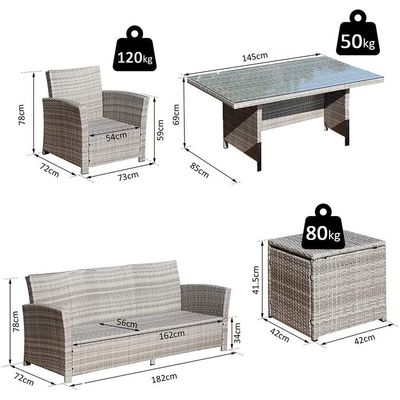 Freizeit Outdoor-JUNION Handgewebte Wachsgartenmöbel mit gehärtetem Glas