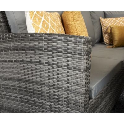 Freizeit Outdoor AJUNION 9 Sitz PE Rattan Garten Speisegemübel mit Kissen
