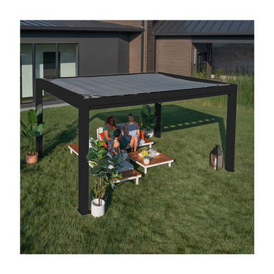 AJUNION 14x10 Gartenterrasse Dach Pergola mit weichem Baldachin und Stahlrahmen