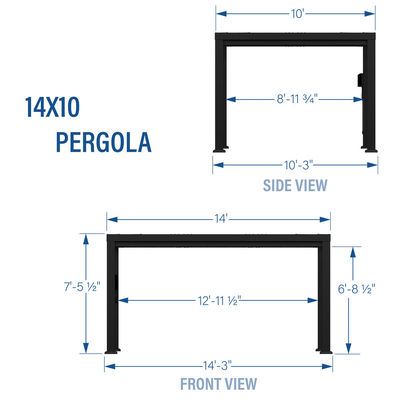 AJUNION 14x10 Gartenterrasse Dach Pergola mit weichem Baldachin und Stahlrahmen