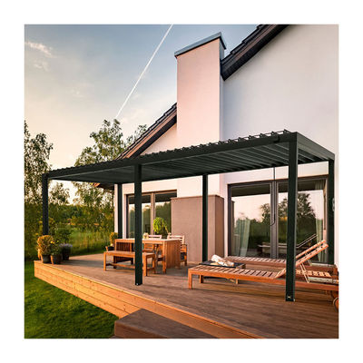 Außengarten Bioklimatische Metallpergola L20xW10ft mit wasserdichtem Louver Dachsystem