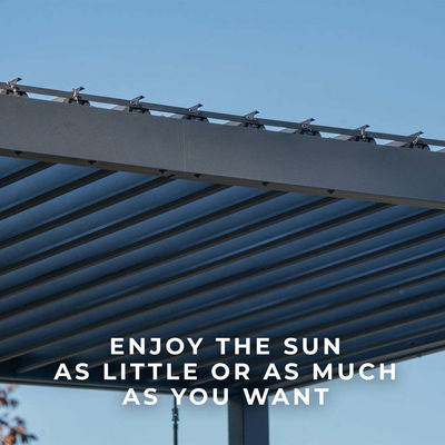 Außengarten Bioklimatische Metallpergola L20xW10ft mit wasserdichtem Louver Dachsystem
