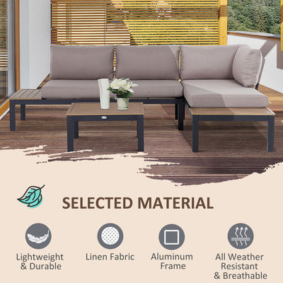 Moderne L-Form-Sofa-Set Metallrahmen Außenmöbel Lounge-Set von AJUNION