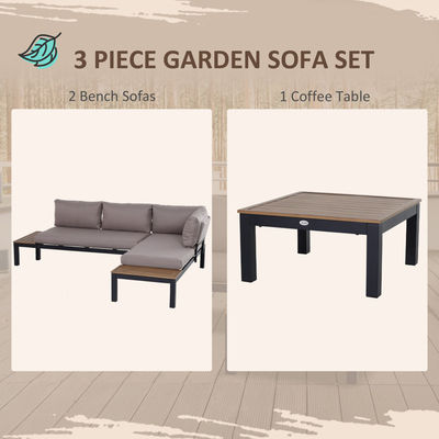 Moderne L-Form-Sofa-Set Metallrahmen Außenmöbel Lounge-Set von AJUNION