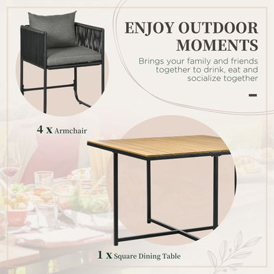 Moderner Design-Stil Klapptisch und PE-Rattan-Stuhl