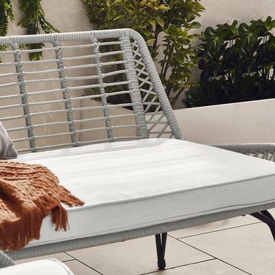 Metallrahmen Garten Set 4 Sitz Balkon Möbel Kunststoff Rattan Terrassenmöbel