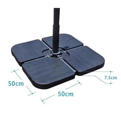 Modernes Design 50L x 50W x 7.5Hcm Plastik-Strahlerstand mit Wasser oder Sand gefüllt