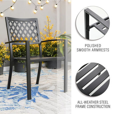 Metallgarten von AJUNION Wasserdichte Außenmöbel mit stapelbaren Esstühlen