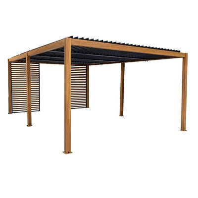 Moderne Aluminium Terrasse Dachdach mit Schleife Balken Verrottungsfeste Holzbeschichtete Pergola