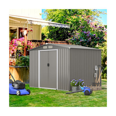 8x6ft Gartenhaus Werkzeuge Lagerschuppen mit Lüftungskanal 69kg Pulverbeschichteter Rahmen von AJUNION