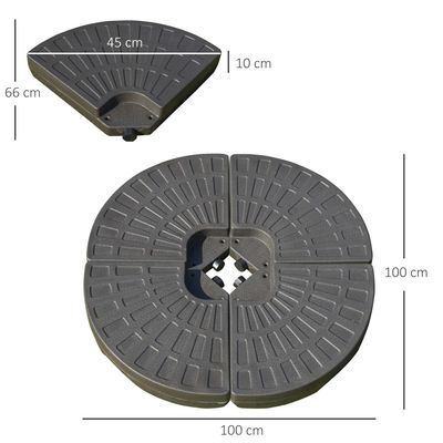 Außenmöbel AJUNION 4 PC Portable Round Parasol Basis mit gefülltem Sand oder Wasser