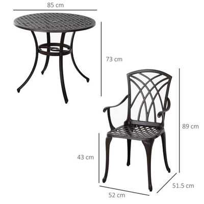 Moderner Design Stil Eisenrahmen Guss Aluminium Esszimmermöbel mit rundem Tisch