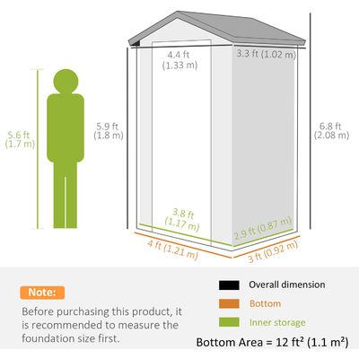 Nachhaltiges AJUNION Wasserdichtes Kunststoffgartenhaus mit Aluminiumrahmen und Werkzeughaus